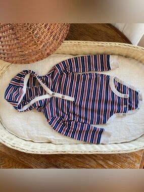 Carters classic striped hooded long sleeve onesie 18 months